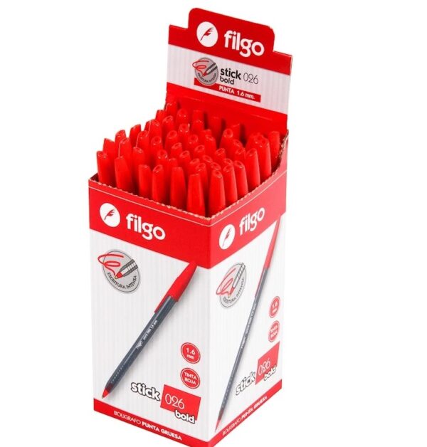 Bolígrafo Filgo stick 026 1 mm rojo