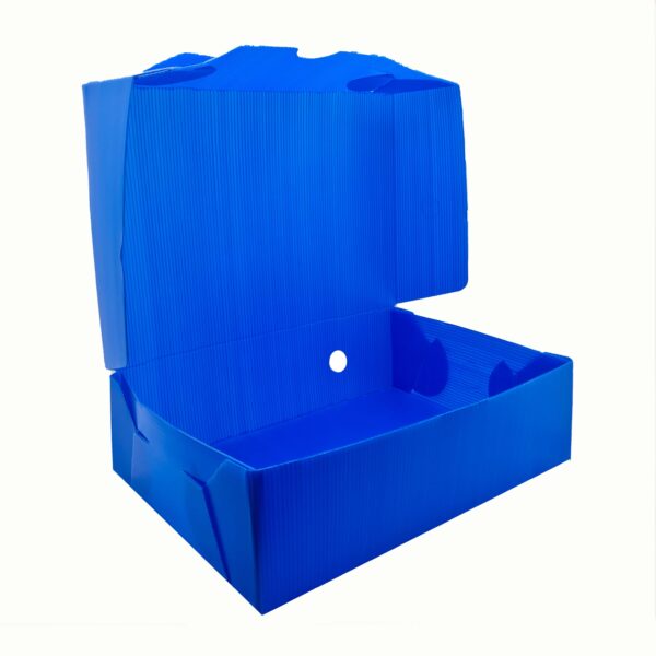 Caja archivo pl?stica legajo 12 azul tapa volcada