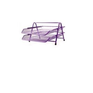 Bandeja papelera talbot metalica calada violeta 2 pisos