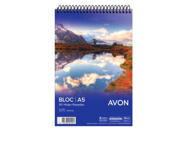 Block anotador Avon A5 80 hojas rayado espiral