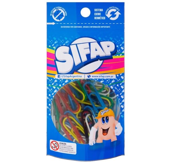Broches clips Sifap N° 6 forrado x 50 unidades doy pack - Imagen 2