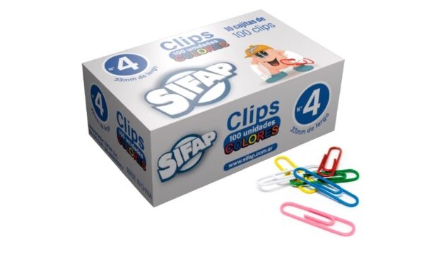 Broches clips Sifap N? 4 forrado x 100 unidades - Imagen 2