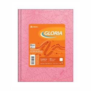 Cuaderno N°1 de 42 hojas rayadas en tapa dura forrada en papel araña rosa