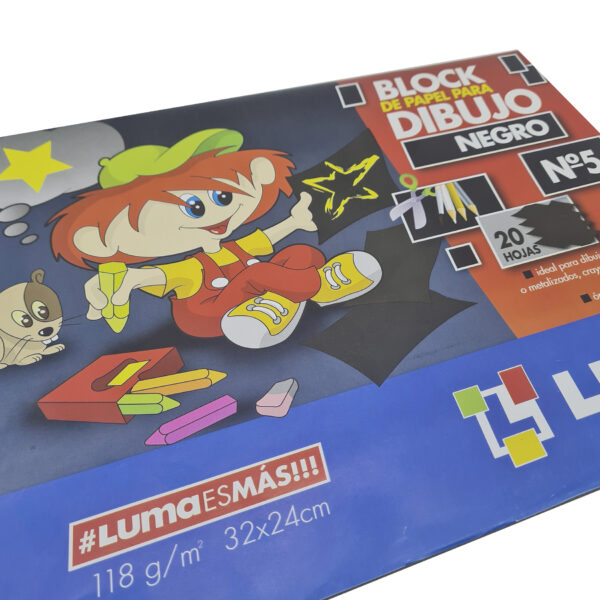 Block De Dibujo color  Negro Nro5 Luma