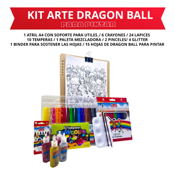 Kit de arte para niños infantil+ dibujos para pintar de dragon ball - Imagen 2