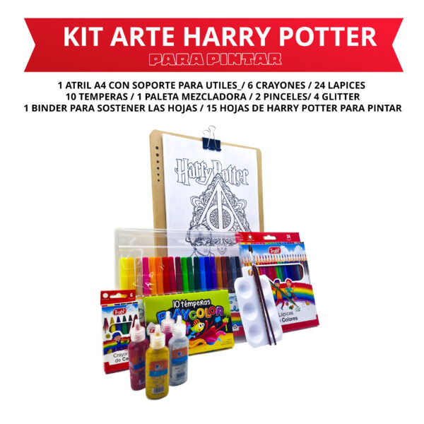 Kit de arte para niños con dibujos para colorear de harry Potter - Imagen 2