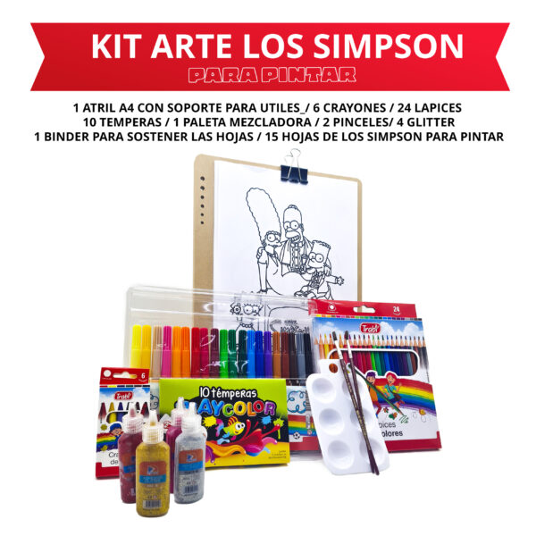 Kit de arte para niños + para pintar de los simpson - Imagen 2