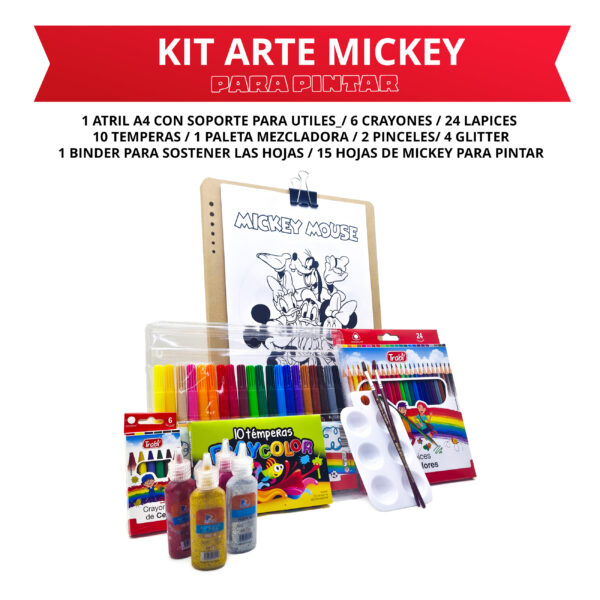 Simple kit de arte para niños + hojas para  pintar de mickey - Imagen 2