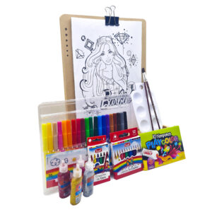 Kit de arte para niños set infantil + dibujos para colorear barbie