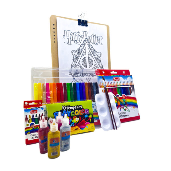 Kit de arte para niños con dibujos para colorear de harry Potter