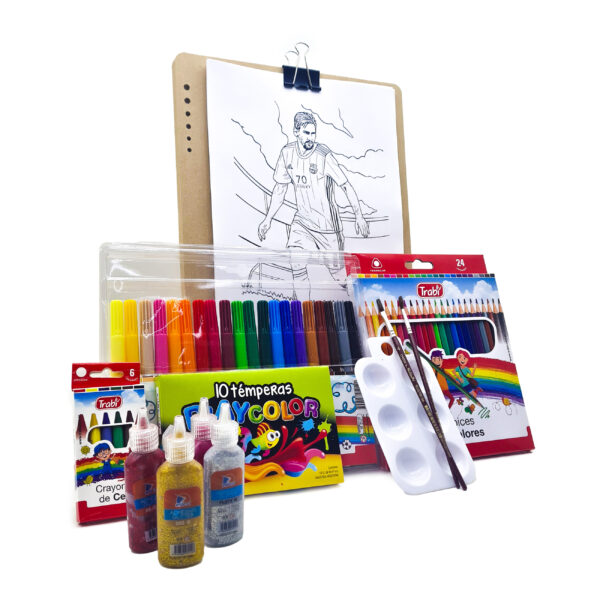 Kit de arte para niños + dibujos para pintar de fútbol