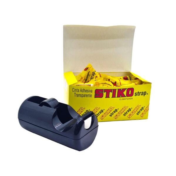 Combo Porta Rollo Chico Ezco + Caja De 8 Cintas Stiko