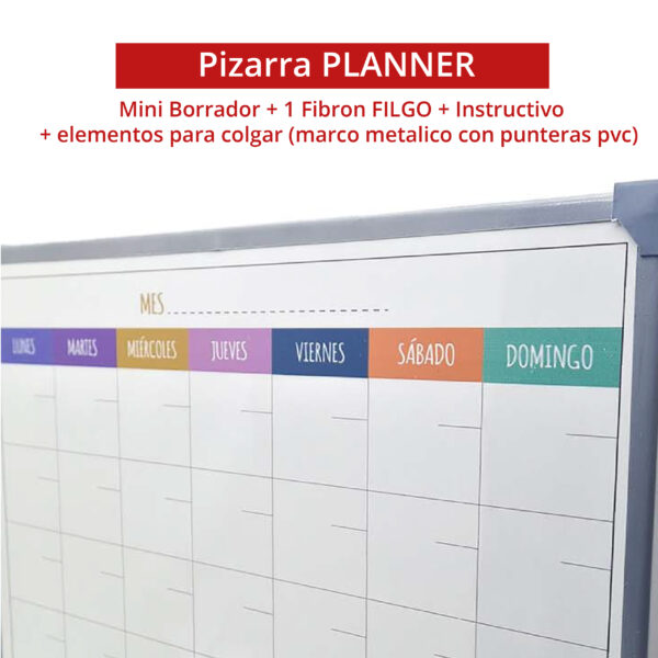 Pizarra Planner Mensual 40 X 60 Más Accesorios - Imagen 2