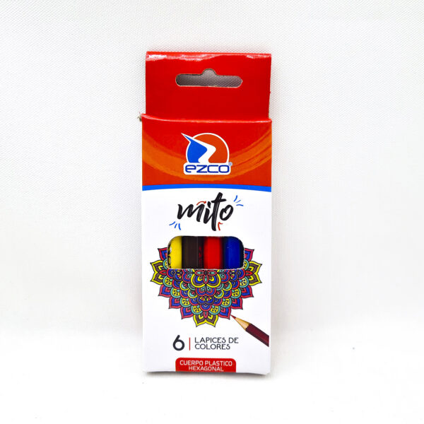 Lapices De Colores Cortos Ezco Mito X 6u
