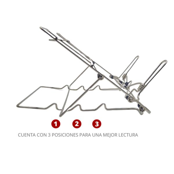 Atril De Lectura Metálico Plegable 3 Posiciones De Lectura - Imagen 4