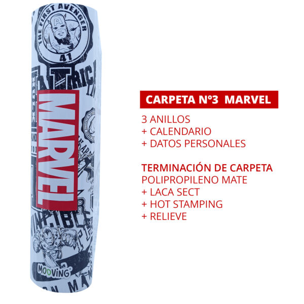 Carpeta N°3 Marvel Segundo Mod. Primaria Secundaria Mooving - Imagen 2