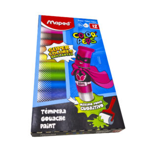 Temperas 12 Colores Brillantes 8ml Lavable