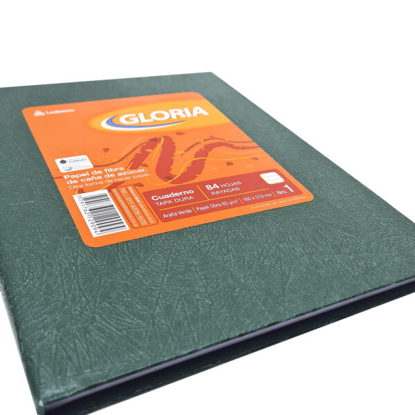 Cuaderno Gloria N°1 Tapa Dura Forrada En Papel Araña 42 Hojas - Imagen 2