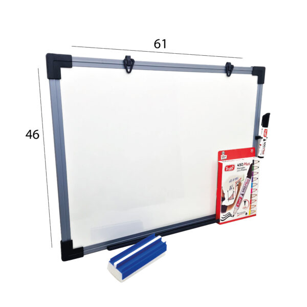 Set Pizarra Blanca P/marcador 61x46 Con Fibrones + Borrador - Imagen 2