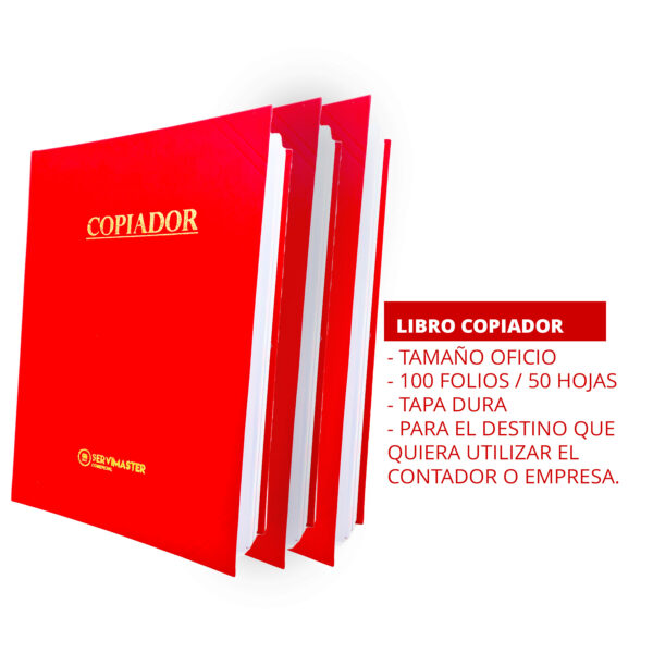 Combo Contable 3 Libros Copiadores X 100 Folios Tapa Dura - Imagen 2
