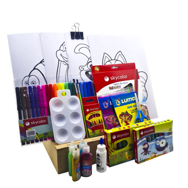 Kit Arte Set Infantil Valija Caja Atril Mega + Varios diseños - Imagen 3