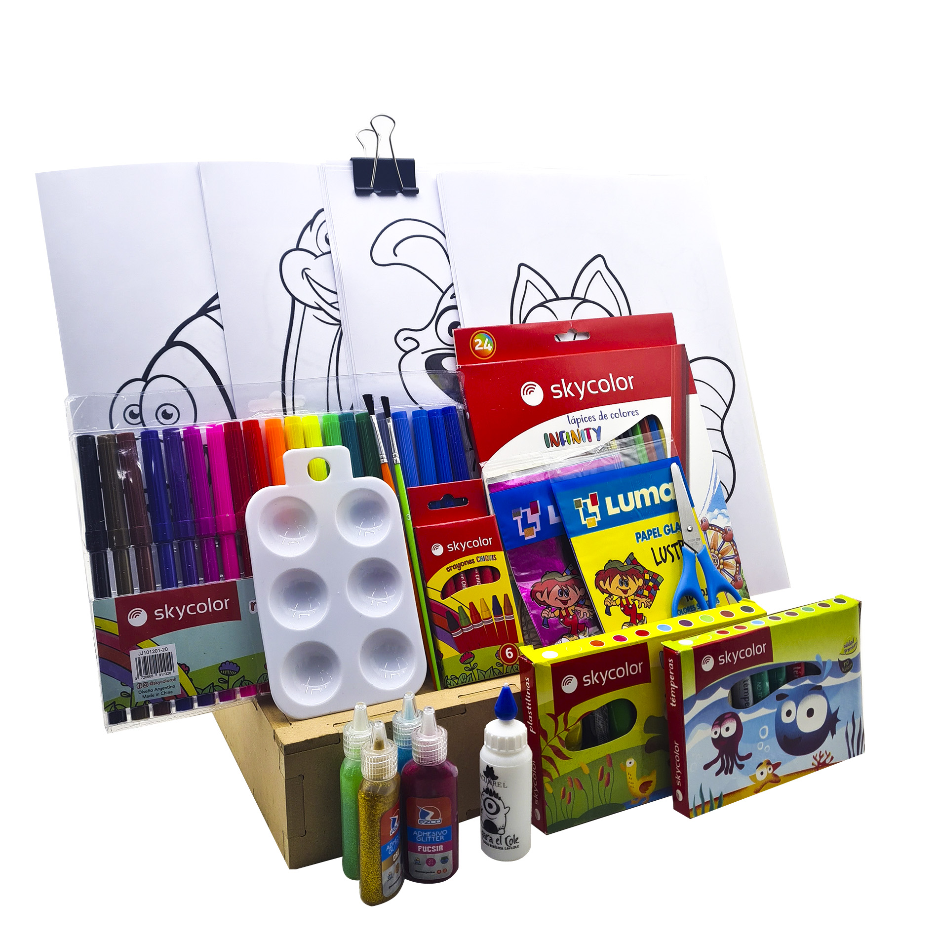Kit Arte Set Infantil Valija Caja Atril Mega + Varios diseños - Imagen 3
