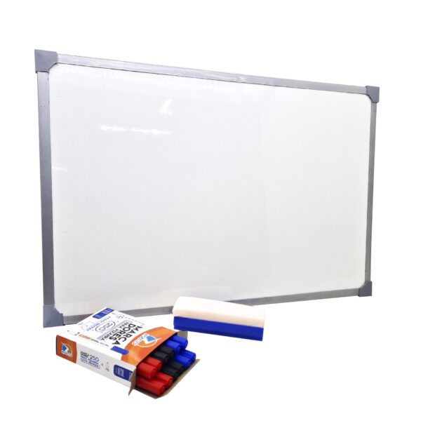 Pizarra/pizarrón Blanca 60 X 80 Cm + Fibrones + Borrador