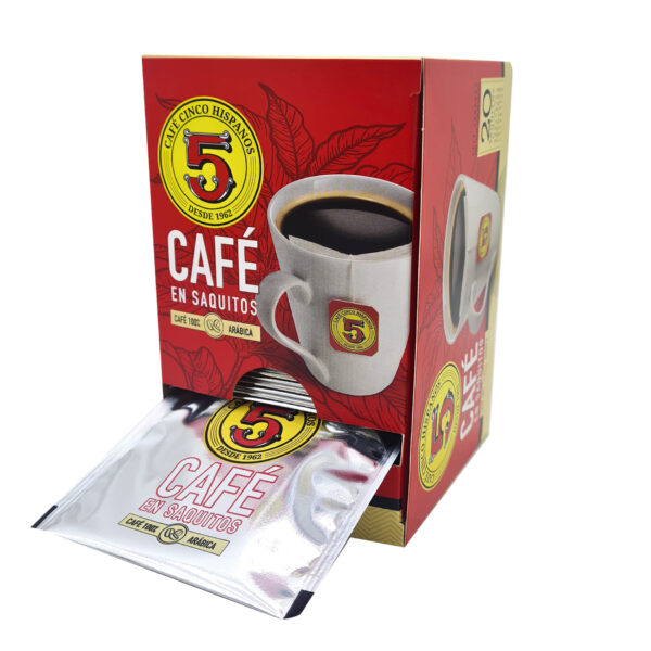 Café En Saquitos Torrado Los 5 Hispanos X 20 Saq. - Imagen 2