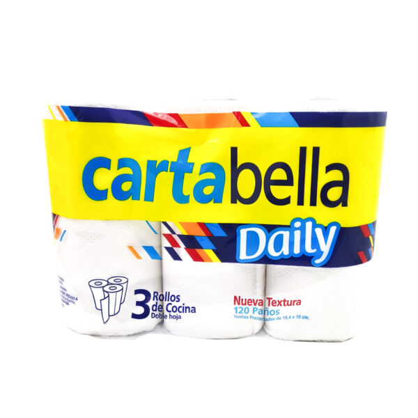 Rollo De Cocina Doble Hoja Cartabella Daily X3 Unidades