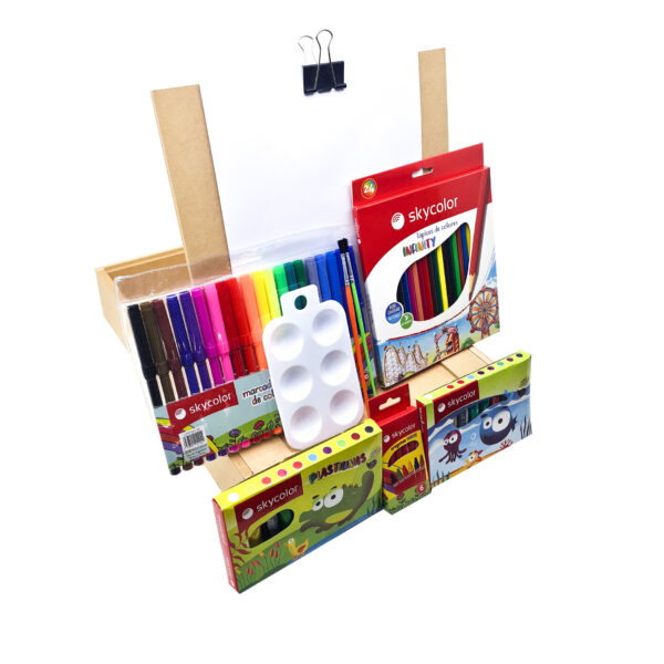 Kit Manualidades Caja Valija Atril De Arte Infantil Niños