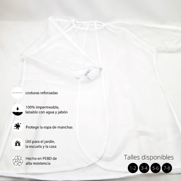 Pintorcito Plástico Impermeable Jardín Salva Ropa V. Talles - Imagen 3