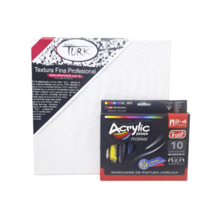 Simple Kit Arte Fibrones Acrílicos + Bastidor 30×30 Pintar
