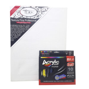 Simple Kit Arte Fibrones Acrílicos + Bastidor 30×40 Pintar