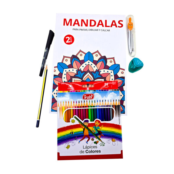 Set Kit Arte Mándalas Para Pintar Colorear Infantil Niños - Imagen 2