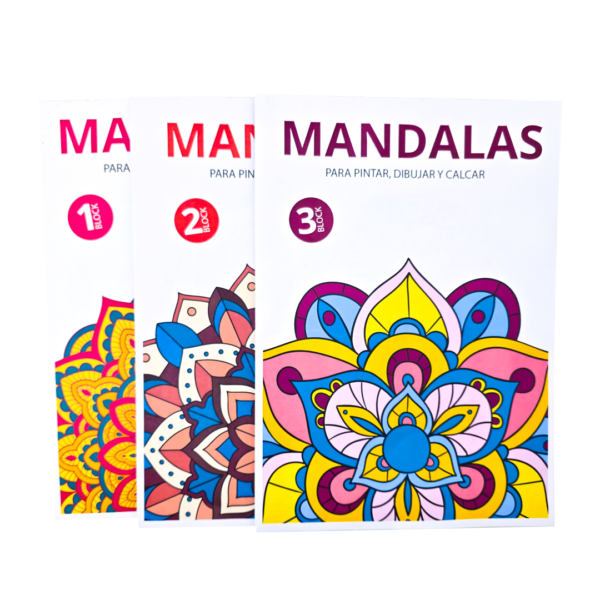 Set Kit Arte Mándalas 3 Niveles Para Colorear Infantil - Imagen 2